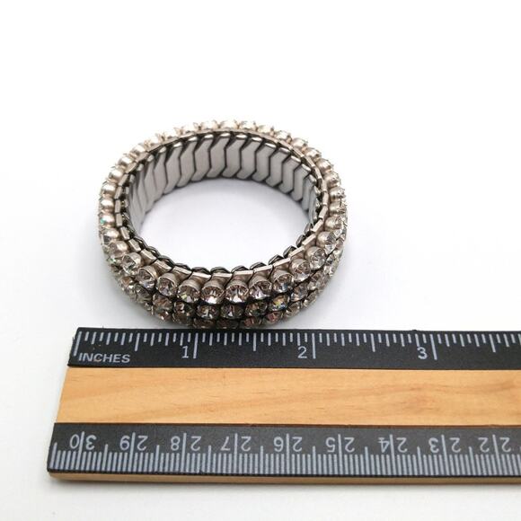 Clear Rhinestone Expansion Bracelet, AirFlex, Made in USA, Vintage Jewelry - Picture 6 of 9